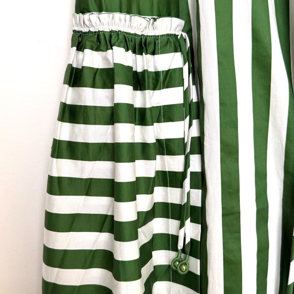 FARM Rio Tropical Flight Stripes Midi Dress, Green/White, NWT 🇧🇷 - Picture 13 of 16